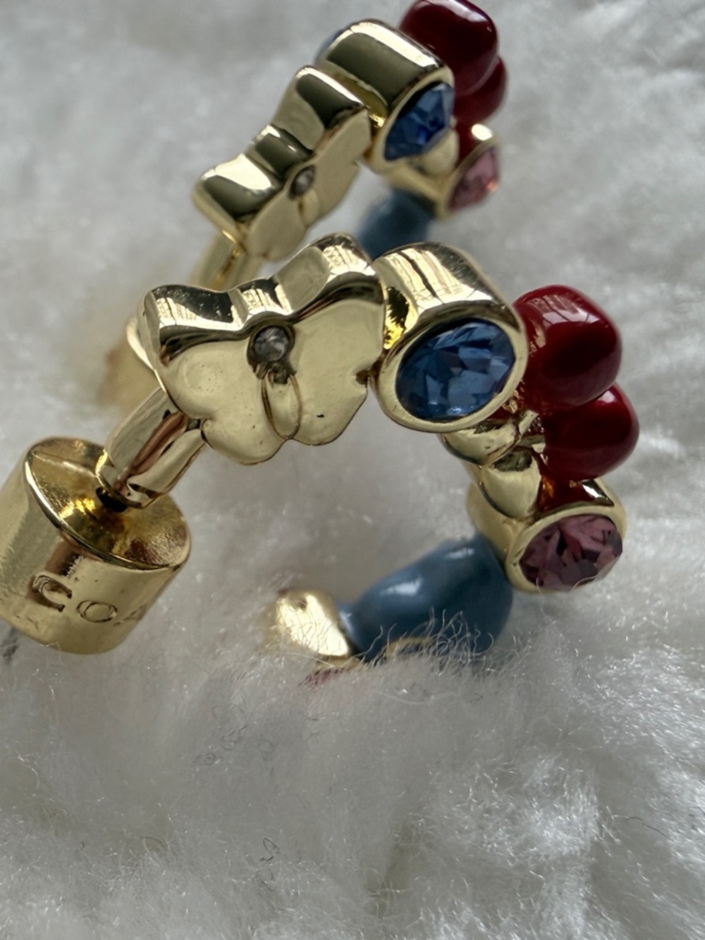 COACH  Signature Charm Huggie Earrings - Picture 5 of 8